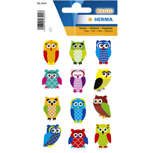 HERMA Stickers HERMA chouettes film scintillant