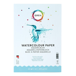 Aquarelblok Qrea A4 20vel 200gr gelijmd