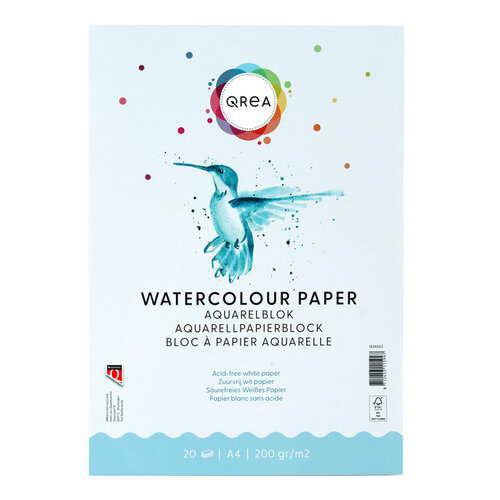 Qrea Aquarelblok Qrea A4 20vel 200gr gelijmd