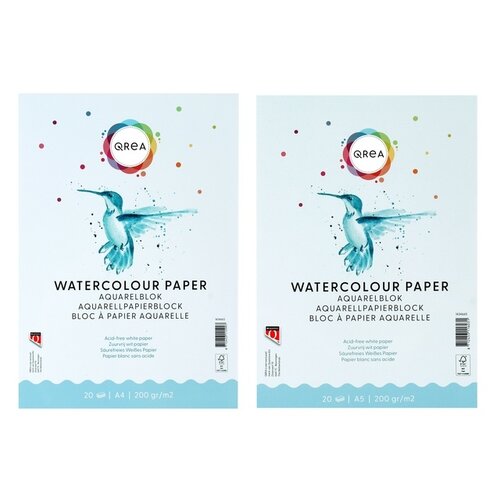 Qrea Aquarelblok Qrea A4 20vel 200gr gelijmd