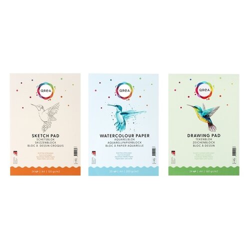 Qrea Aquarelblok Qrea A4 20vel 200gr gelijmd