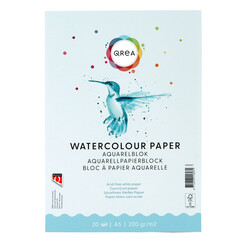 Aquarelblok Qrea A5 20vel 200gr gelijmd