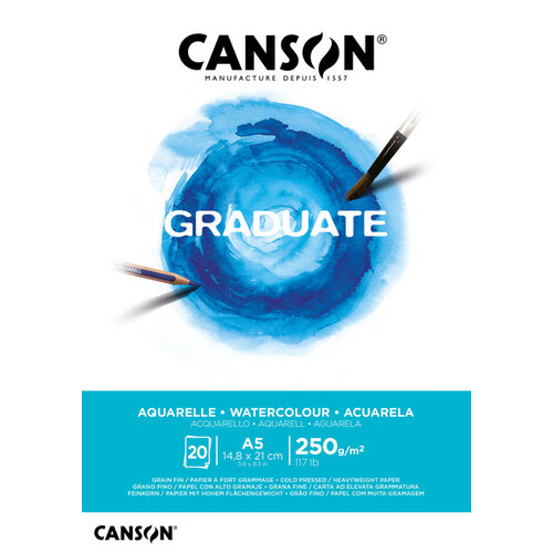 Canson Bloc aquarelle Canson Graduate A5 250g 20 feuilles