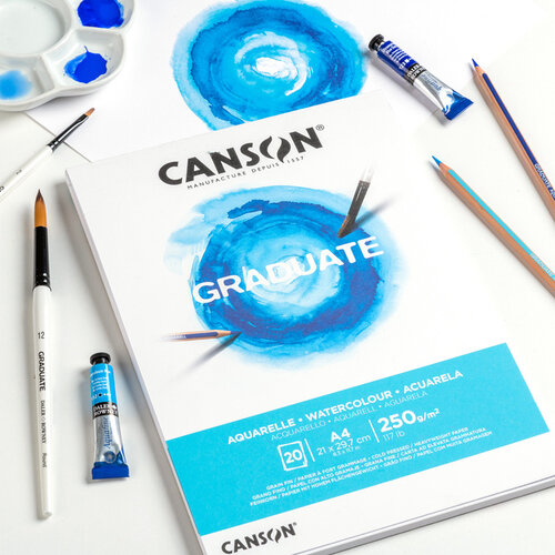 Canson Aquarelblok Canson Graduate A5 250gr 20 vel