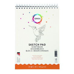 Bloc à croquis Qrea A5 24 feuilles 120g spirale