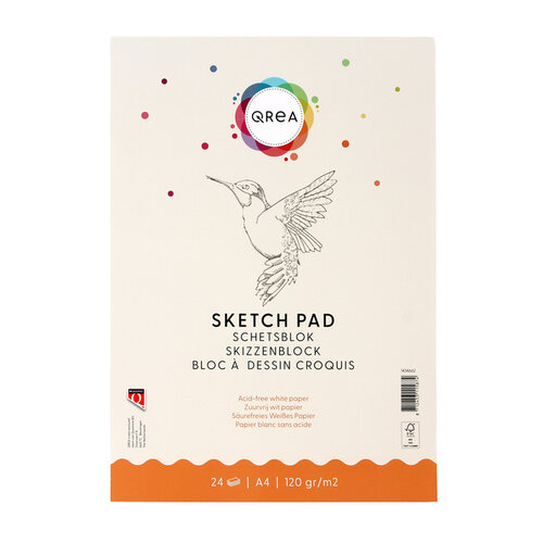 Qrea Bloc à croquis Qrea A4 24 feuilles 120g collé