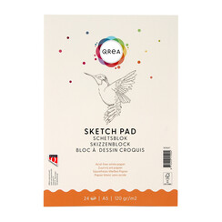 Bloc à croquis Qrea A5 24 feuilles 120g collé