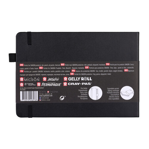 Sakura Schetsboek Sakura 80 zwarte vellen 140gr 210x148mm zwart
