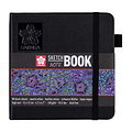 Sakura Schetsboek Sakura 80 zwarte vellen 140gr 120x120mm zwart