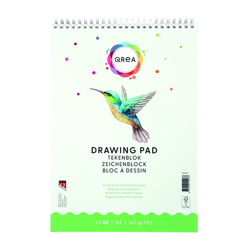 Qrea Bloc à dessin Qrea A4 24 feuilles 160g spirale