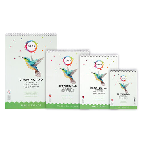 Qrea Bloc à dessin Qrea A4 24 feuilles 160g spirale