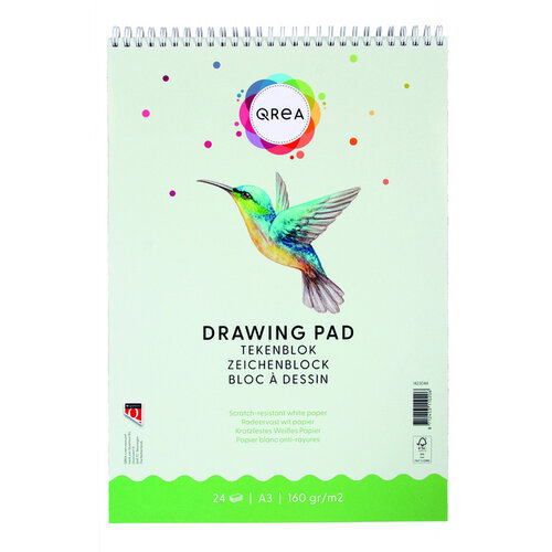 Qrea Bloc à dessin Qrea A3 24 feuilles 160g spirale