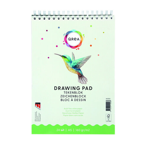 Qrea Bloc à dessin Qrea A5 24 feuilles 160g spirale