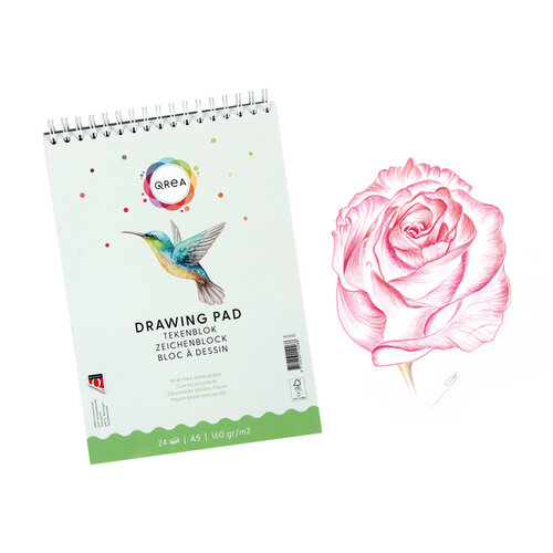 Qrea Tekenblok Qrea A5 24 vel 160gr spiraal