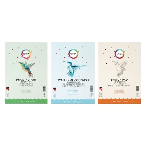 Qrea Bloc à dessin Qrea A5 24 feuilles 160g collé