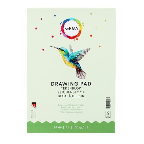 Qrea .Bloc à dessin Qrea A4 24 feuilles 160g collé