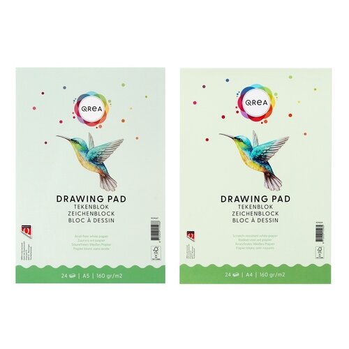 Qrea Tekenblok Qrea A4 24 vel 160gr gelijmd