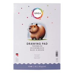 Bloc à dessin Qrea A3 50 feuilles 90g collé