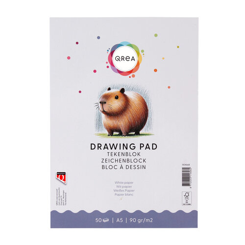 Qrea Bloc à dessin Qrea A5 50 feuilles 90g collé