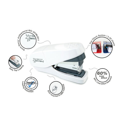 Rapesco Agrafeuse Rapesco Germ-Savvy Less Effort ECO Antibactérien blanc