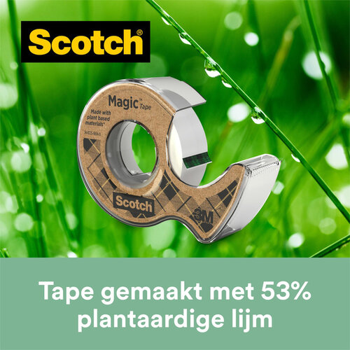 Scotch Plakband Scotch Magic 919 19mmx20m transparant + gerecyclede afroller