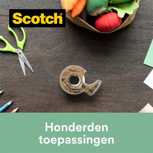 Scotch Plakband Scotch Magic 919 19mmx20m transparant + gerecyclede afroller