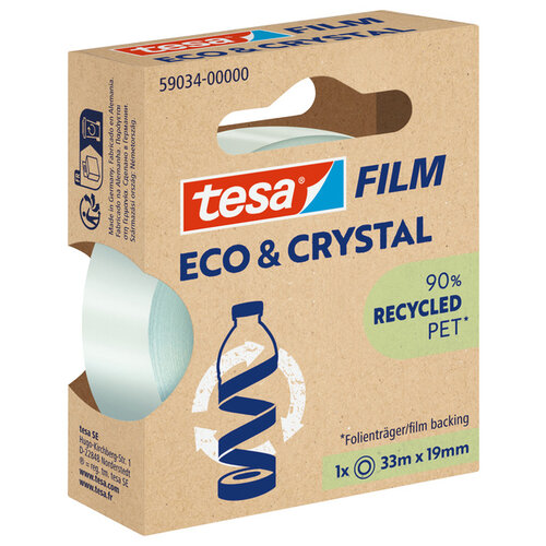 Tesa Ruban adhésif Tesa eco & crystal 59034 19mmx33m transparent blister