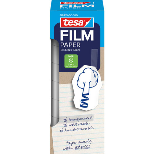 Tesa Plakband tesafilm papier 19mmx33m 8 rol