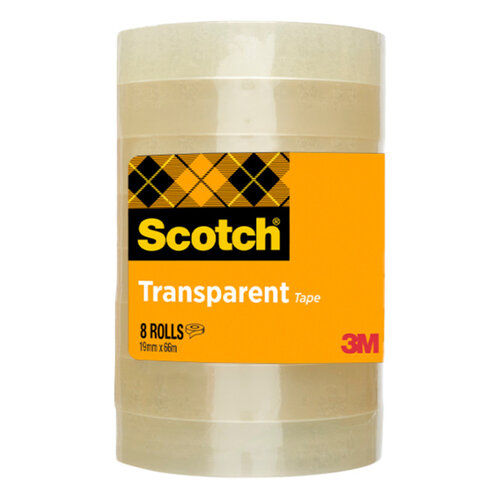 Scotch Plakband Scotch 508 19mmx66m transparant 8 rollen