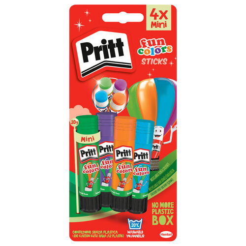 Pritt Bâton de colle Pritt 10g Fun Colors 4 pièces blister