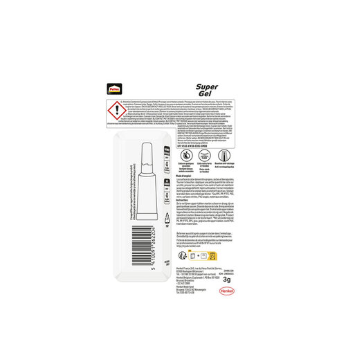 Pattex Colle seconde Pattex Super Gel tube 3g blister