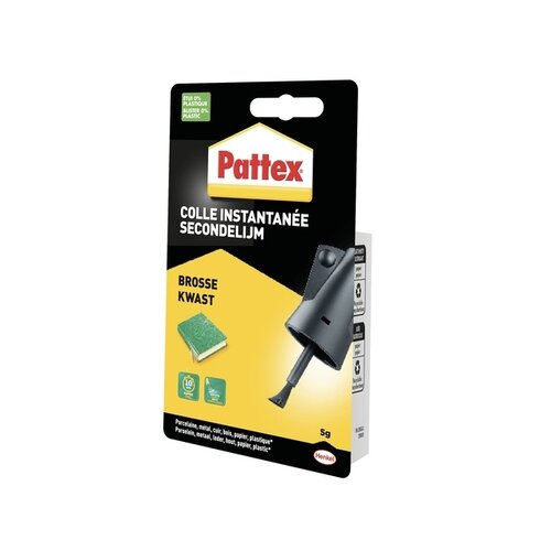 Pattex Secondelijm Pattex met kwast flacon 5 gram op blister
