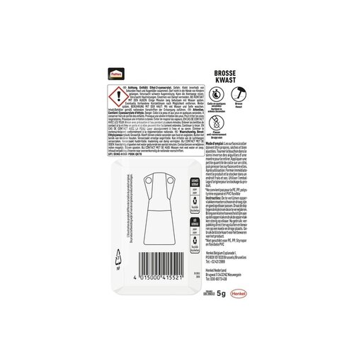 Pattex Secondelijm Pattex met kwast flacon 5 gram op blister