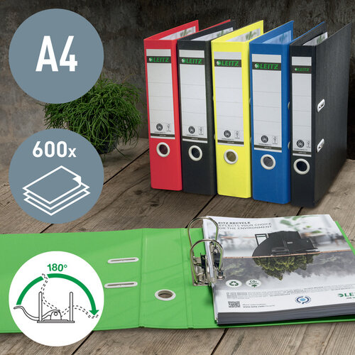 Leitz Ordner Leitz 180° Recycle 80 mm karton A4 rood