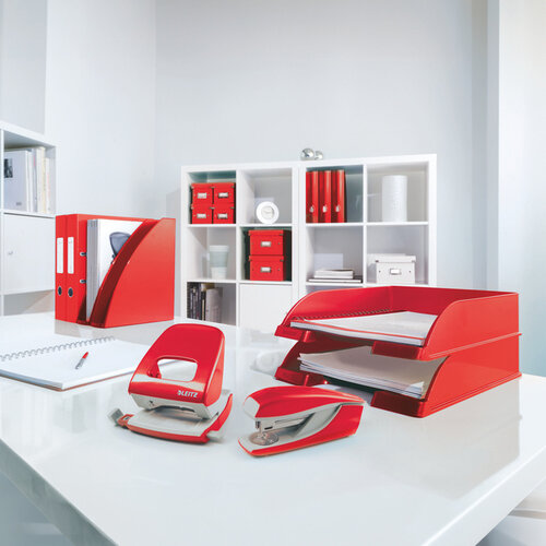 Leitz Classeur Leitz WOW A4 Maxi 2 anneaux méc-D 25mm rouge