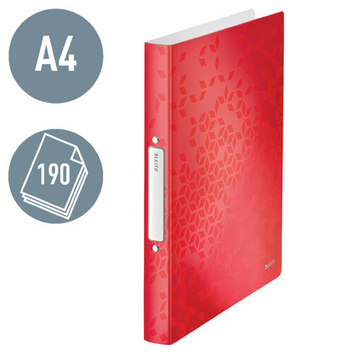 Leitz Classeur Leitz WOW A4 2 anneaux méc-O 25mm PP rouge