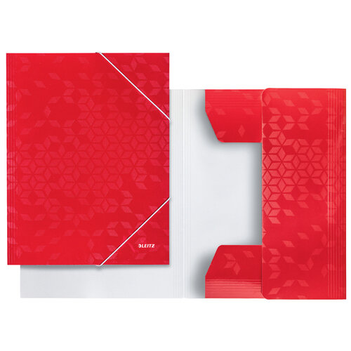 Leitz Chemise à élastique Leitz WOW A4 3 rabats rouge