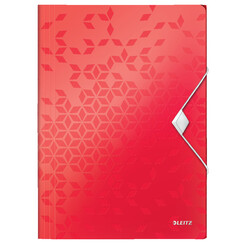 Chemise à élastique Leitz WOW A4 3 rabats PP rouge