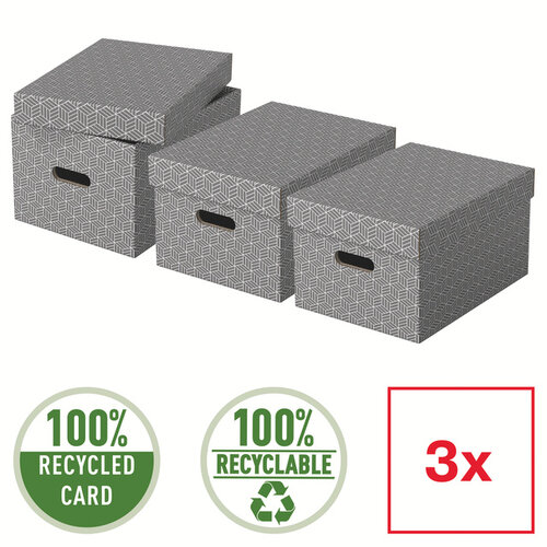 Esselte Boîte de rangement Esselte Home Medium 265x205x365mm gris 3 pièces