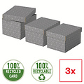 Esselte Boîte de rangement / cadeau Esselte Home Petit 200x150x255mm gris 3 pièces