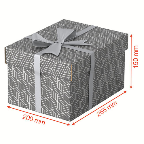 Esselte Boîte de rangement / cadeau Esselte Home Petit 200x150x255mm gris 3 pièces