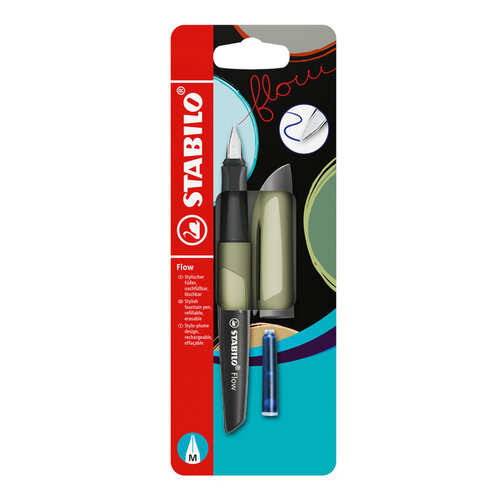 Stabilo Vulpen STABILO Flow medium khaki blister à 1 stuk