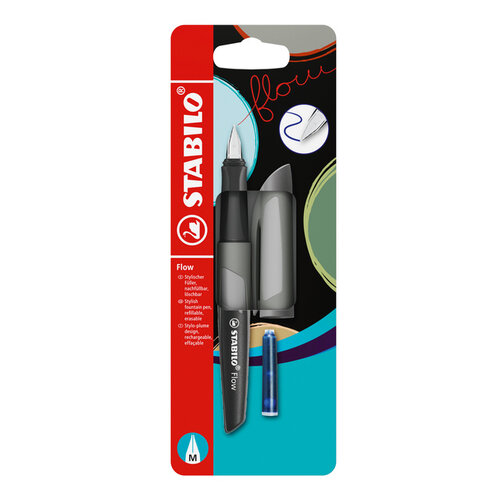Stabilo Vulpen STABILO Flow medium grijs blister à 1 stuk