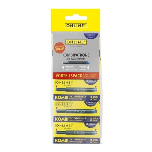 Online Cartouche d'encre Online Combi bleu blister 5 boîtes x 5 pièces