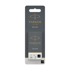 Inktpatroon Parker Quink zwart blister à 10 stuks