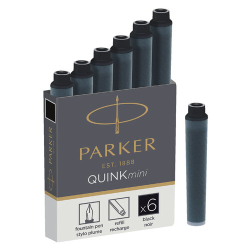 Parker Inktpatroon Parker Quink mini tbv Parker esprit zwart pak à 6 stuks