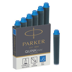 Cartouche d’encre Parker Quink Mini pour Parker Esprit bleu boîte 6 pièces