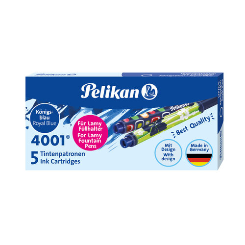 Pelikan Inktpatroon Pelikan 4001 voor Lamy vulpen blauw doosje à 5 stuks