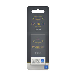 Inktpatroon Parker Quink uitwasbaar blauw blister à 10 stuks