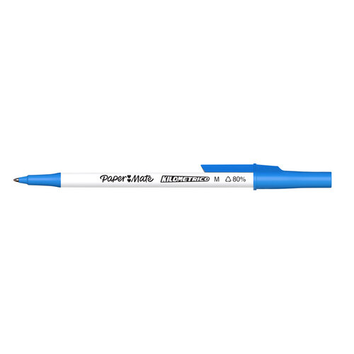 Paper Mate Stylo bille Paper Mate Kilometrico Recycle bleu Medium